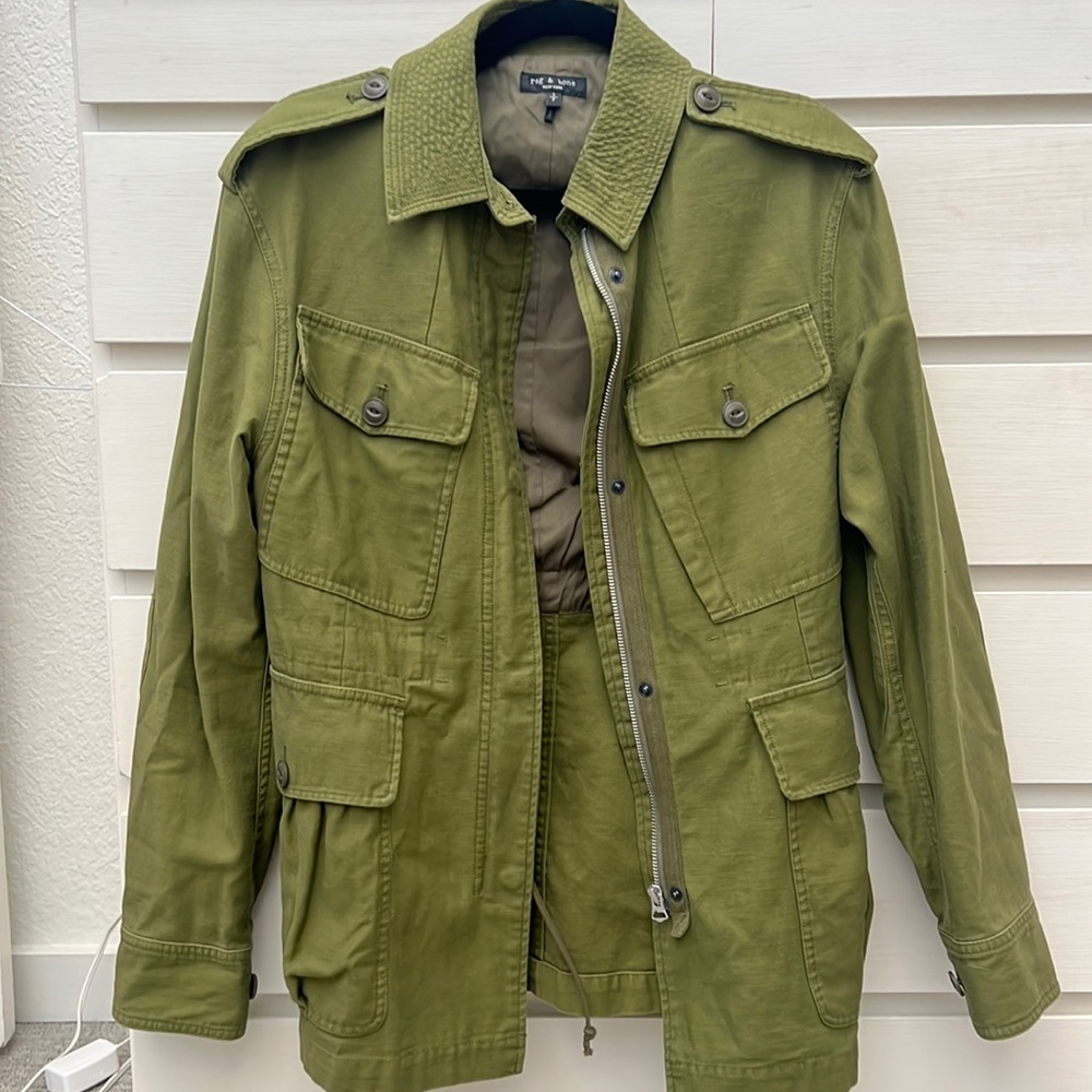 Army green utility jacket
